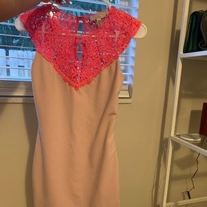 Ted Baker Pink dress with Hot pink lace